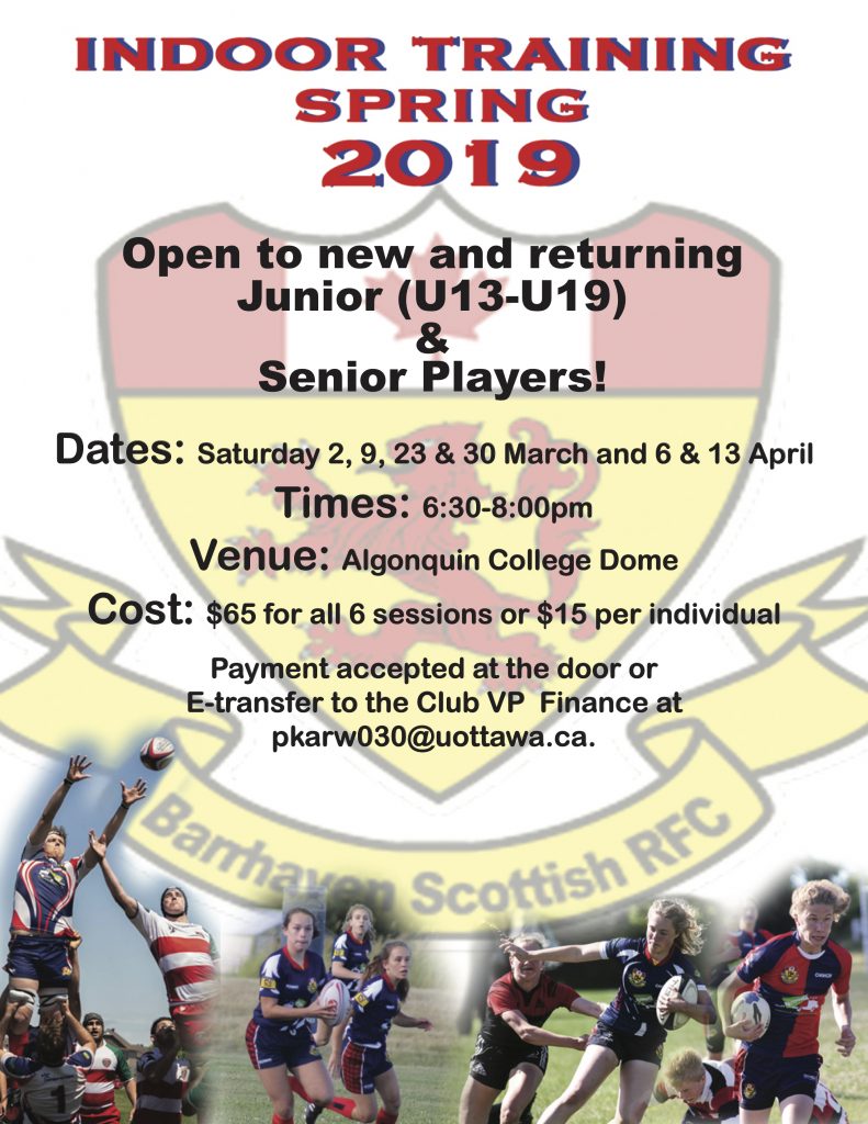 Indoor Training 2019 - Barrhaven Scottish Rugby Football Club